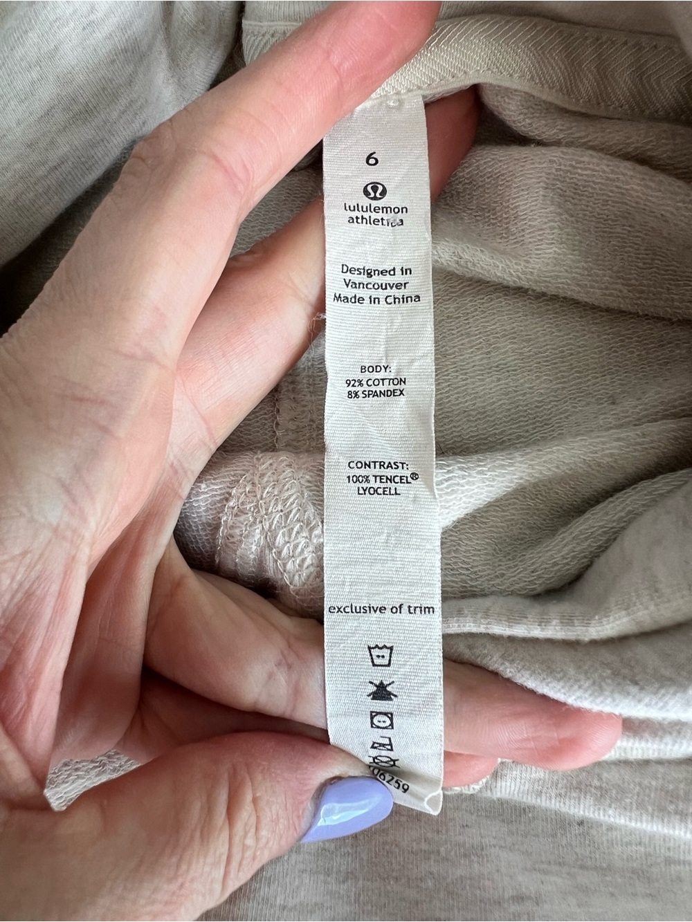 Lululemon Pull Me Over Cream Hoodie Pullover Cotton Yoga Women’s 6 - Picture 7 of 11